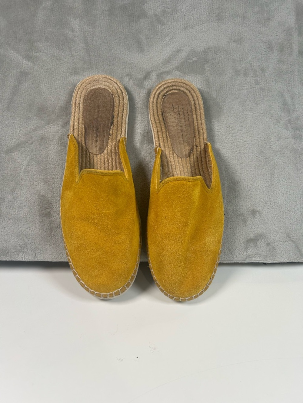 Seavees Mustard Suede Slip-On Espadrille Mules - Picture 6 of 7